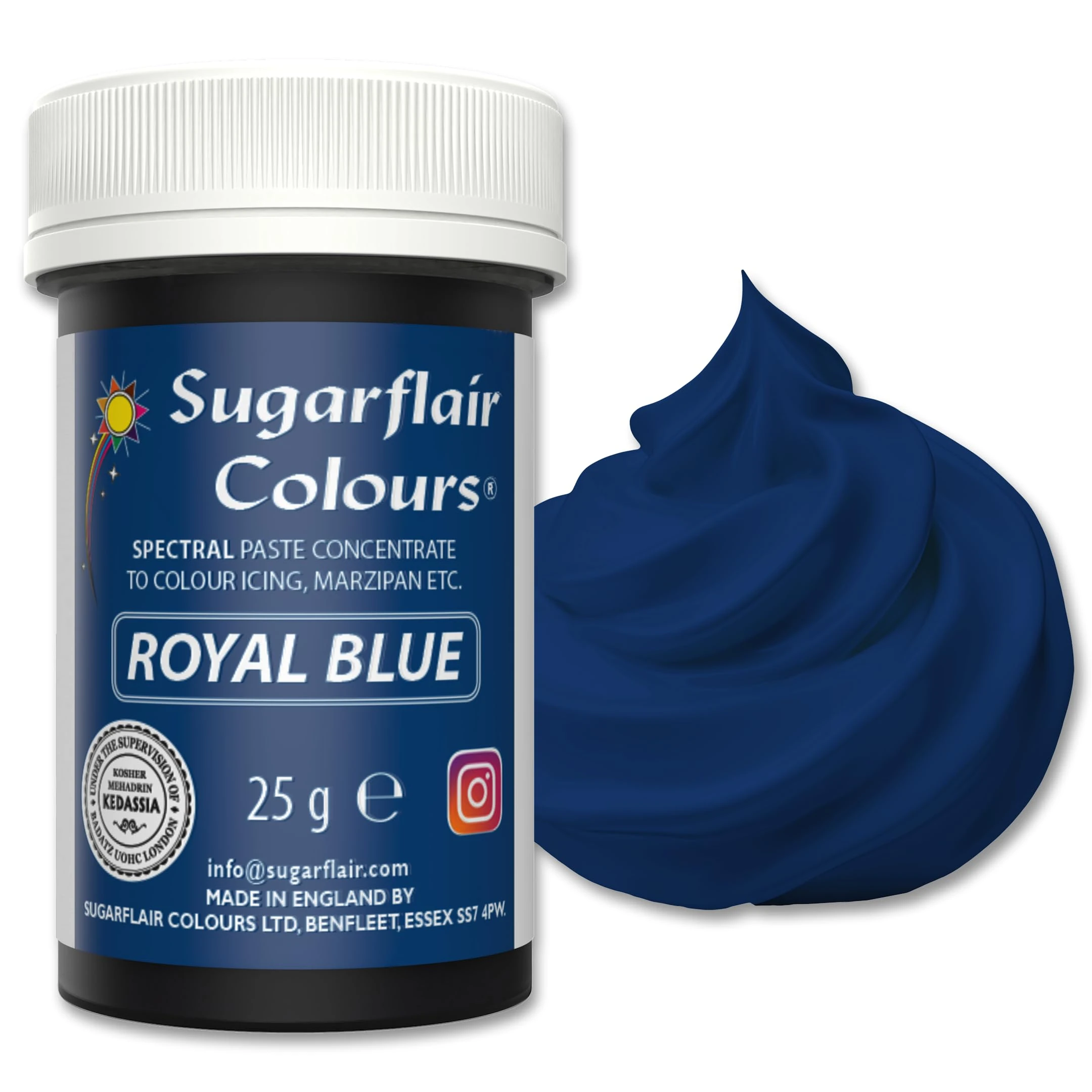 Sugarflair Food Colouring Paste Royal Blue, Concentrated Spectral Food Colouring for Buttercream, Sugar Paste, Royal Icing, Cake Mixes, Macarons and More! - 25g