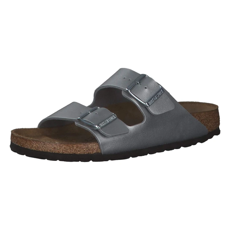 Birkenstock ARIZONA Birko-Flor, Women's Open Toe Sandals, Silver (Silver Silver), 7.5 UK (41 EU)