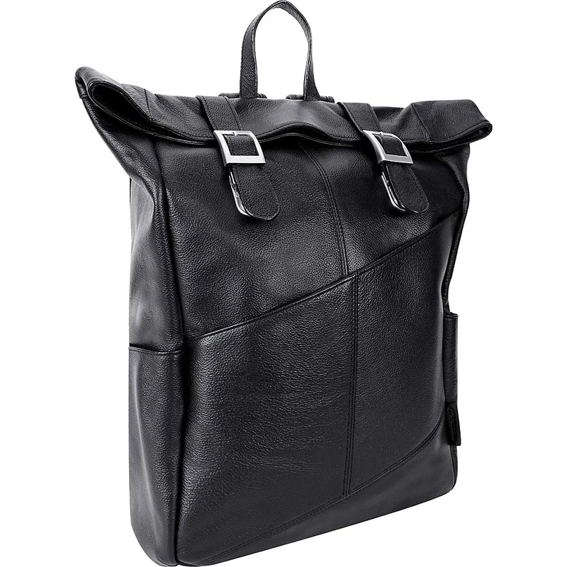 Dual Compartment Laptop Backpack, Leather, Mid-Size, Black - KENNEDY | Mcklein - 88735 - Image 1