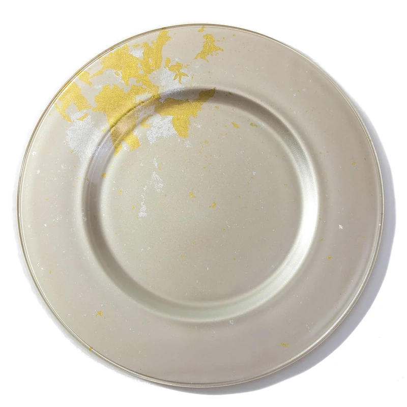Syosaku 13.9" Urushi Charger Plate with Gold Leaf - Dishwasher Safe - Image 1