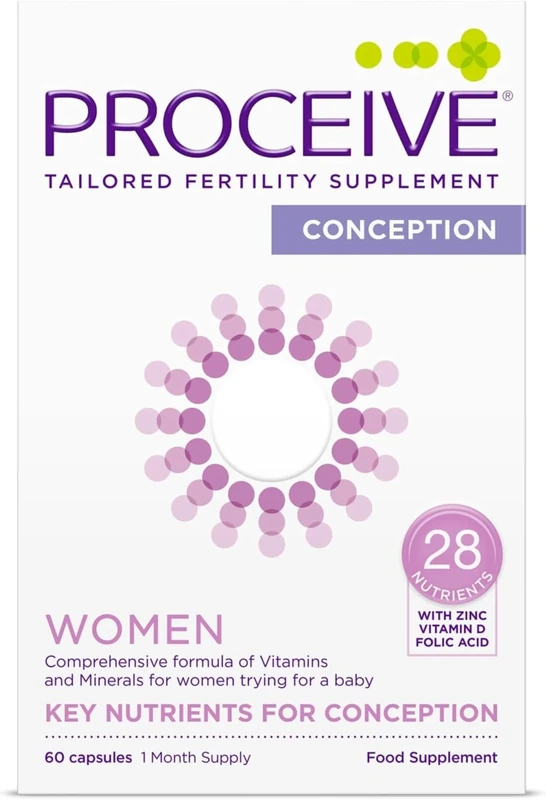 Proceive Fertility Supplements for Women - 28 Nutrients, Vegan, 60