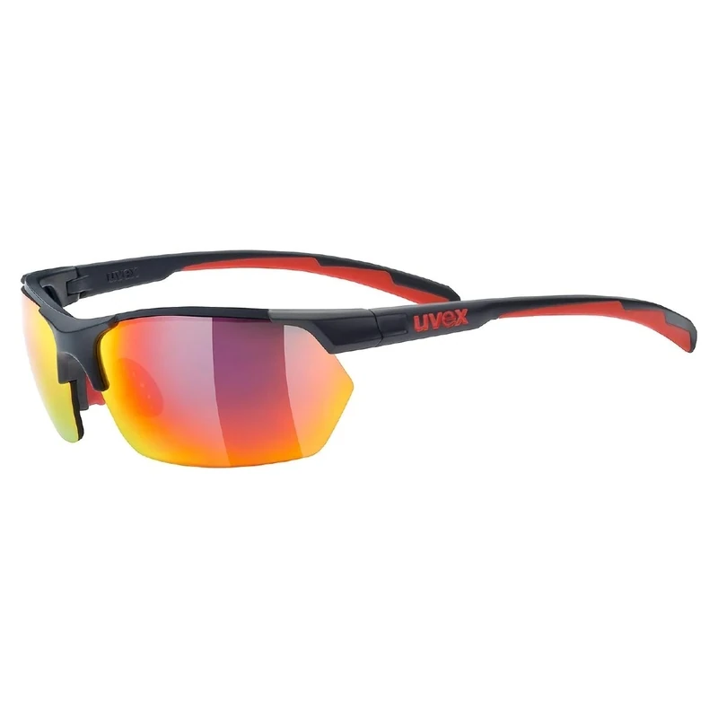 uvex Sportstyle 114 - Outdoor Glasses for Men and Women - Mirrored Lenses - incl. Interchangeable Lenses - Grey Red/Red - One Size