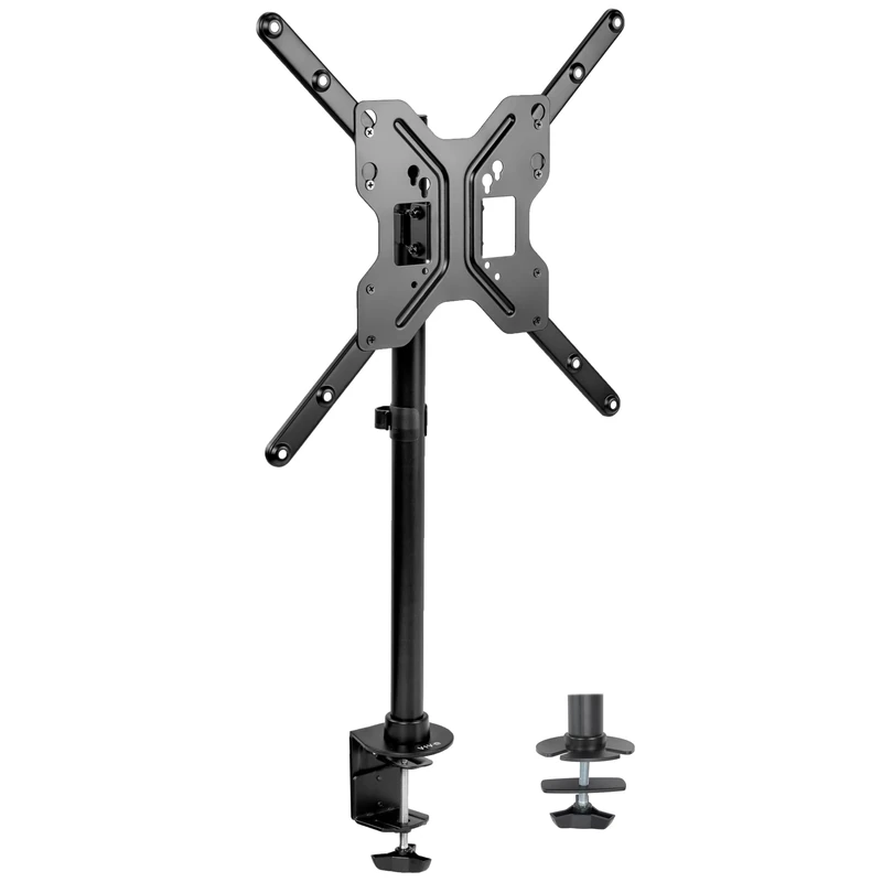 VIVO Black Ultra Wide Screen TV Desk Mount | Full Motion Height Adjustable Single Television Stand for Screens up to 55" (STAND-V155C)