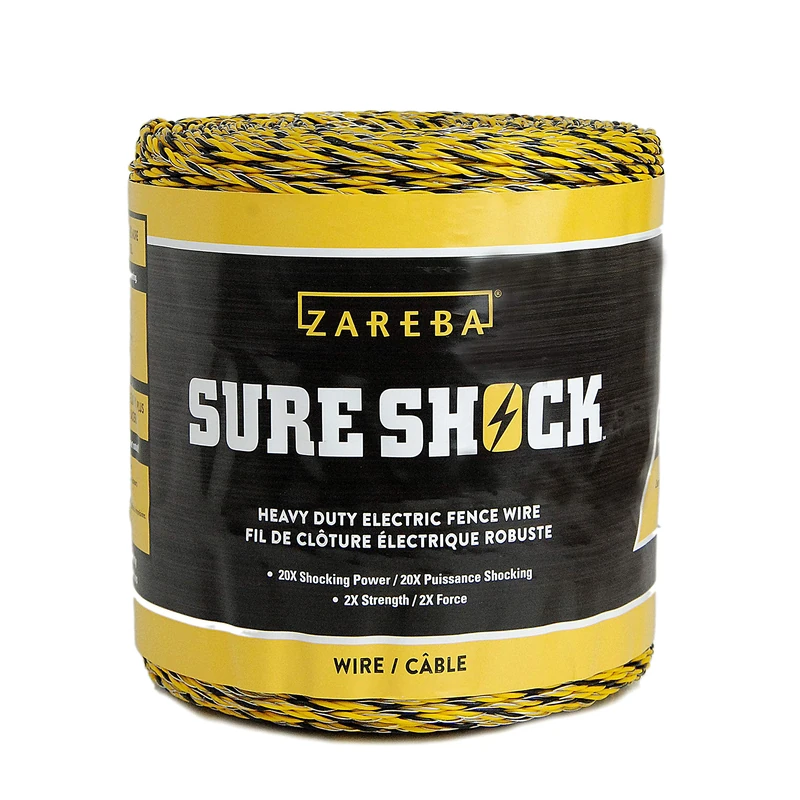 Zareba HDW1320YA-Z Heavy-Duty Sure Shock Aluminum Polywire, PVC-Coated Fiberglass and UV-Stabilized Electric Fence Line, 1,320 Feet