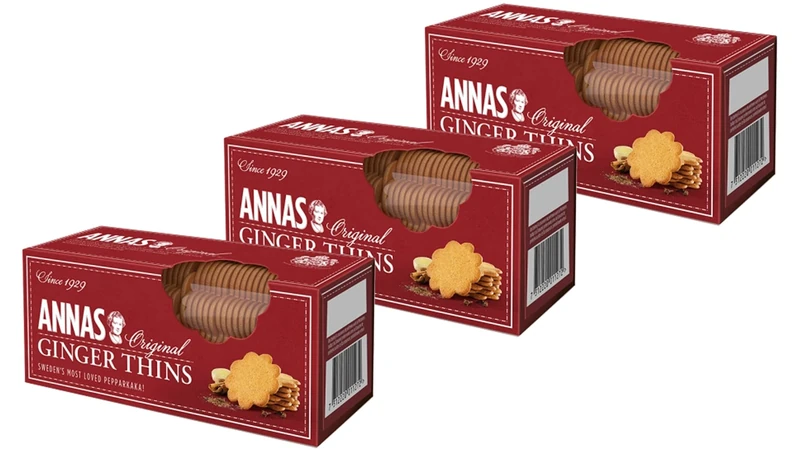 Annas Traditional Swedish Thins (Ginger Thins 3 x 150g)