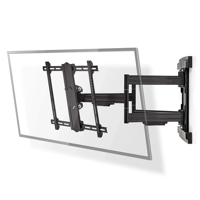 Nedis TVWM6551BK Full Motion TV Wall Mount, 37-80 ", Max weight: 70 kg | Tilt & Rotate | 3 Pivot Points | Steel | Black