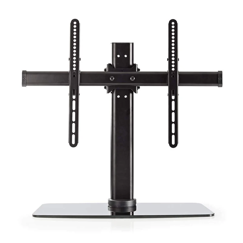 Nedis Full Motion TV Monitor Screen Stand 32-65" | Maximum screen 45 kg | Tiltable | Rotatable | Adjustable pre-fixed heights | Glass/Steel | Black