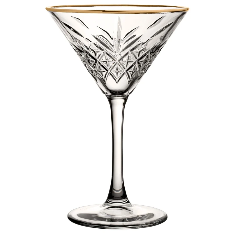 Utopia Timeless Vintage Martini Glasses Gold Rim 8oz / 230ml - Case of 12 - Vintage Cocktail Glasses