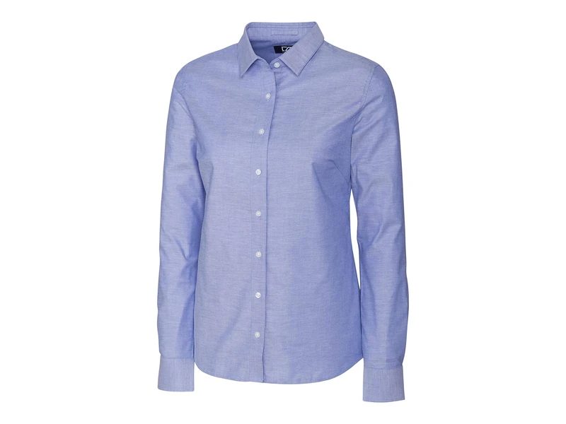Cutter & Buck Women's Wrinkle Resistant Stretch Long Sleeve Button Down Shirt Dress, French Blue Oxford, S - Image 1