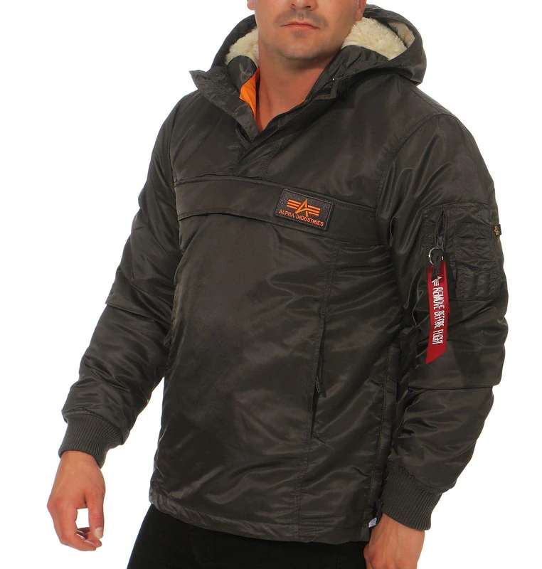 ALPHA INDUSTRIES Men's HPO Anorak, Greyblack, M
