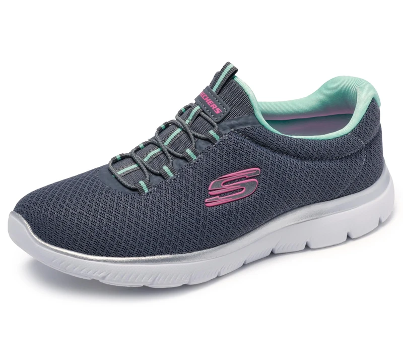 Skechers Women's Summits Sneaker, Grey Anthracite Green, 6.5 UK