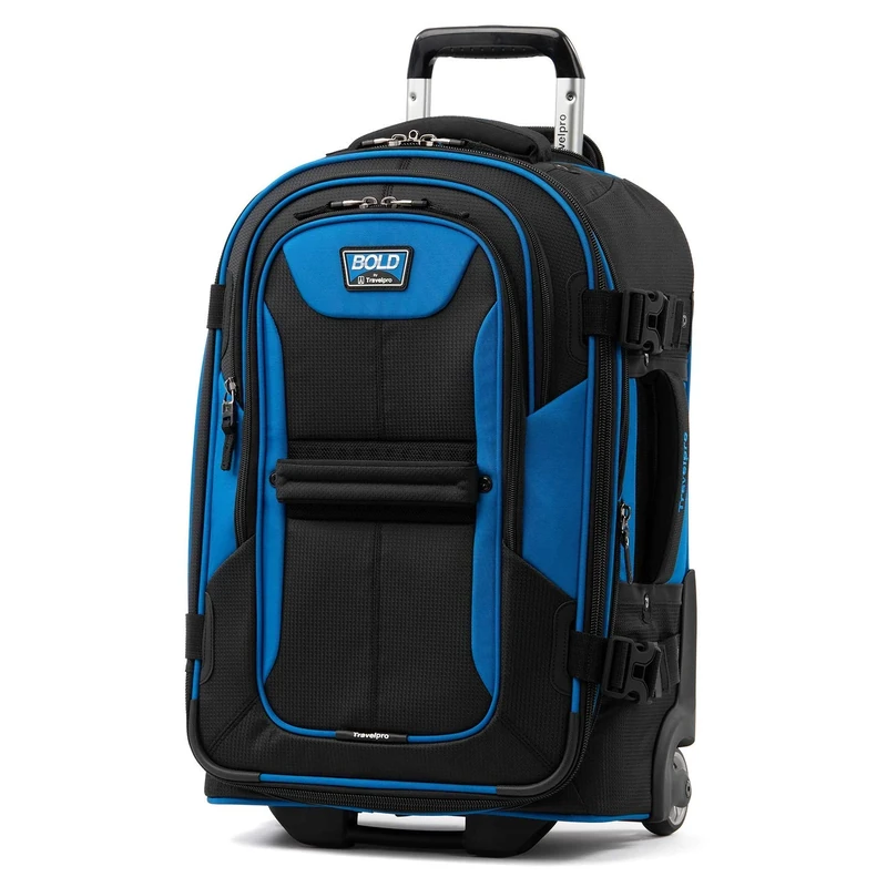 Travelpro Luggage Bold 22" Expandable Rollaboard, Blue/Black, Carry-On 22-Inch, Bold Softside Expandable Rollaboard Upright Luggage