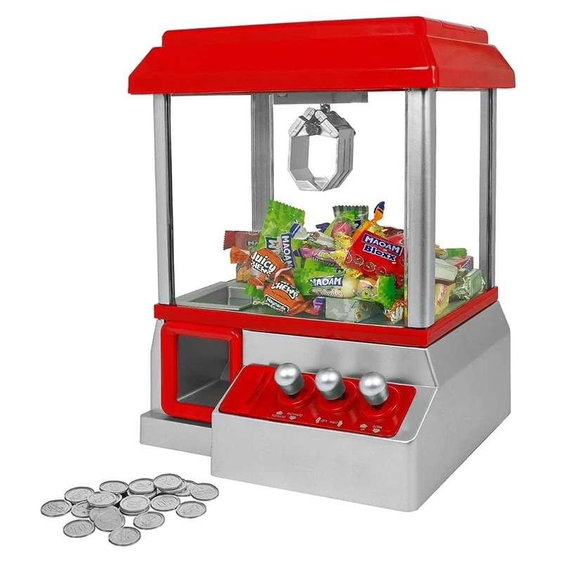 Mikamax - Candy Grabber – Arcade game - Sweets Machine for Home - Grabber Machine - Mini Fair Game Machine - Red - Grabber - Image 1