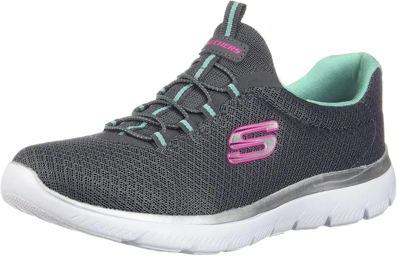 Skechers Women's Summits Sneaker, Grey Anthracite Green, 7 UK