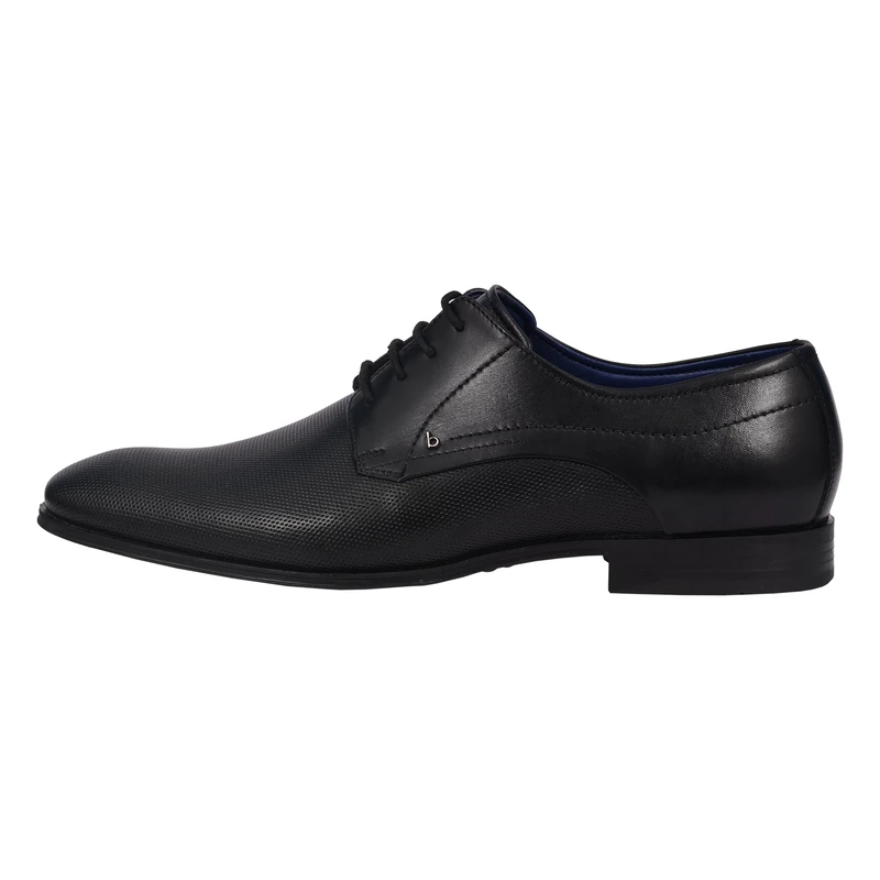 bugatti Men's Business low shoe made of leather, derby with perforated upper, Black, 10.5 UK