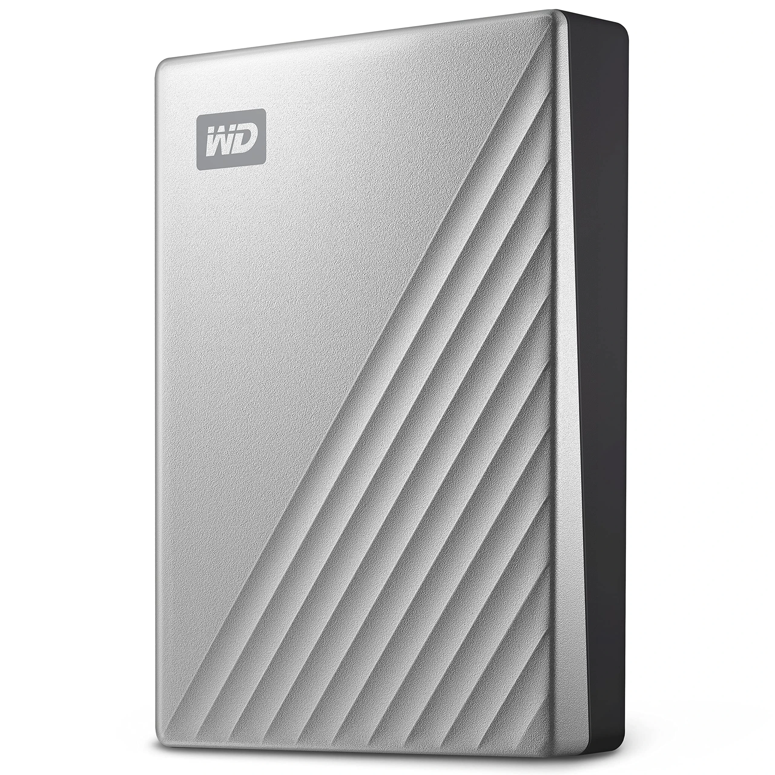 WD 4TB My Passport Ultra for Mac, portable external hard drive, USB-C, Mac Compatible, portable external storage, software with defense against ransomware, backup and password protection, Silver