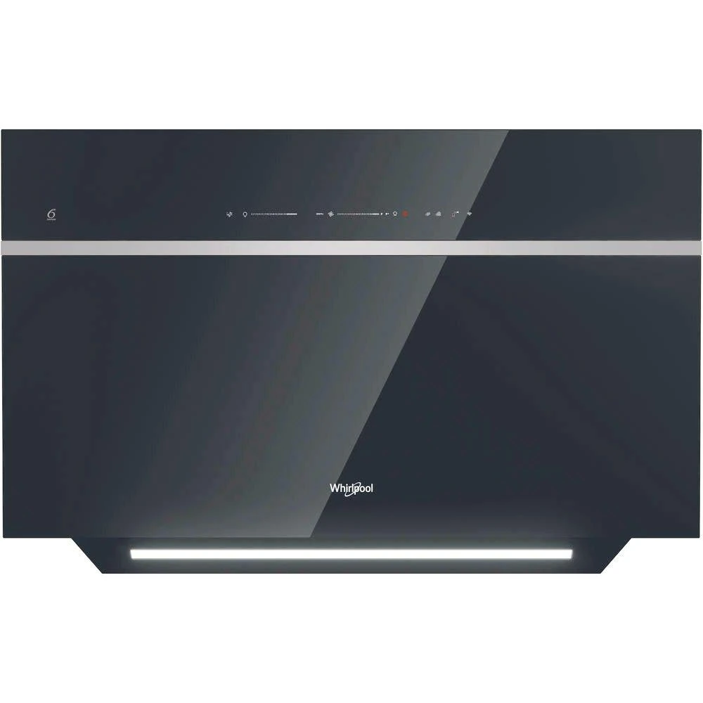 Whirlpool W Collection WHVS90FLTCK Wifi Connected 90 cm Chimney Cooker Hood - Black