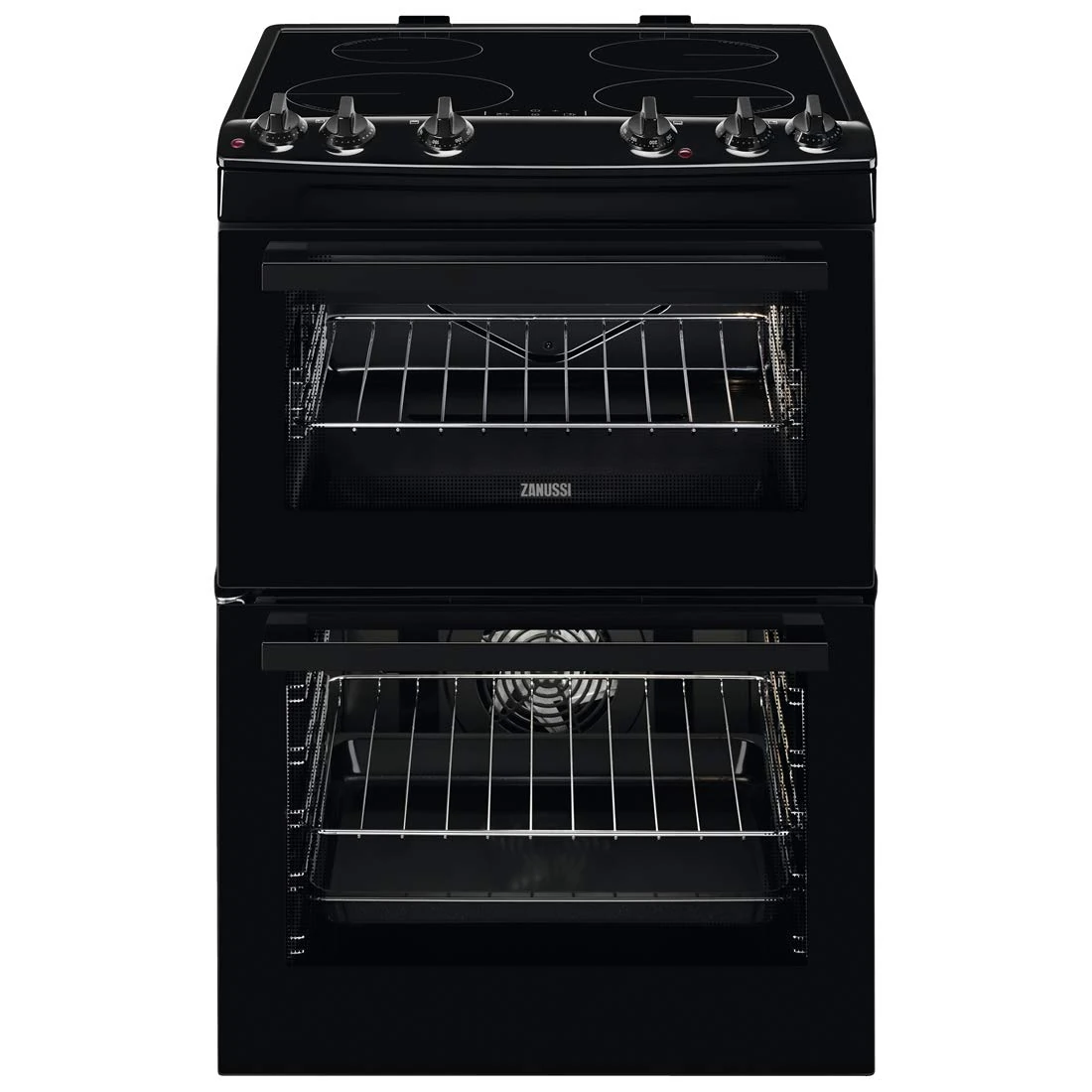 Zanussi 60cm Double Oven Electric Cooker - Black