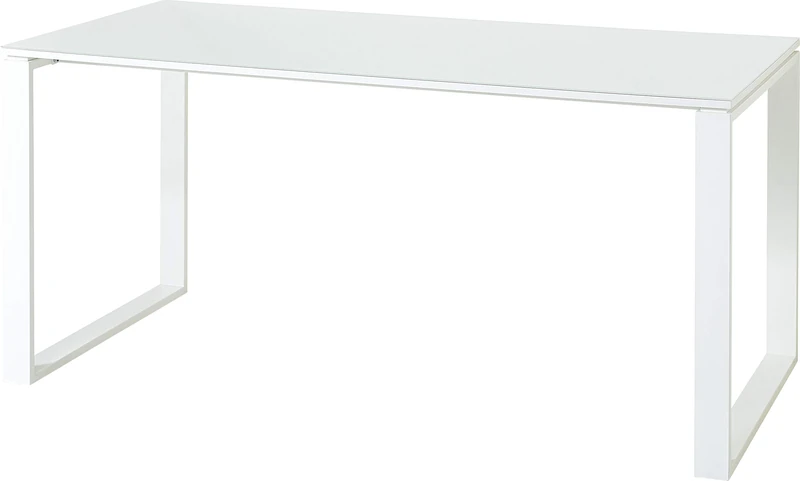 Germania GW-MONTERIA Desk with metal runners 4200-84, in White, with glass support and metal runners, 160 x 75 x 80 cm (W/H/D) - Image 1