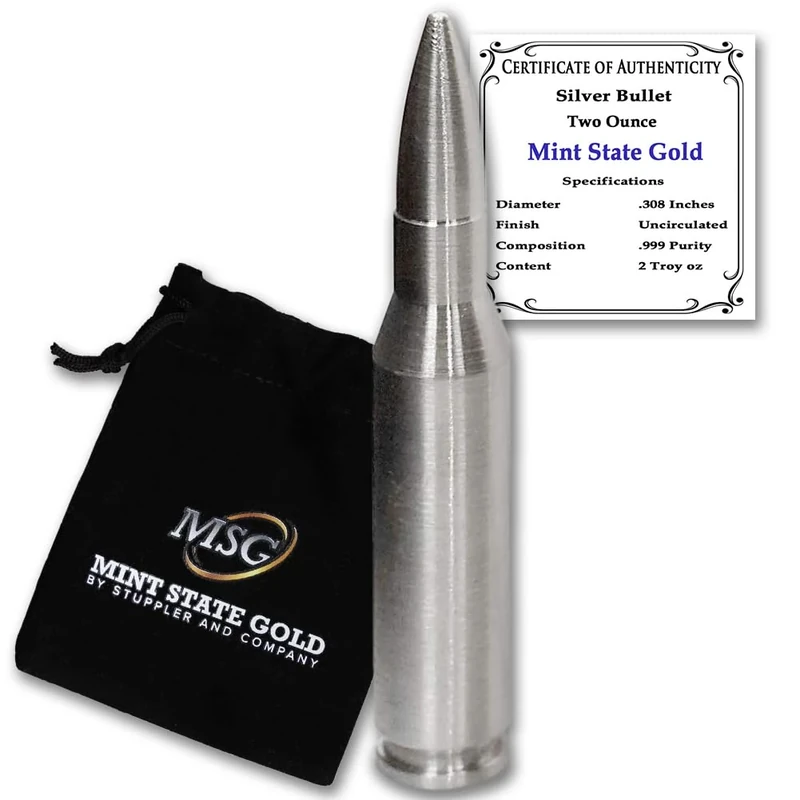 Silver Bullet - .308 Caliber - 2 Troy Oz .999 Fine Silver