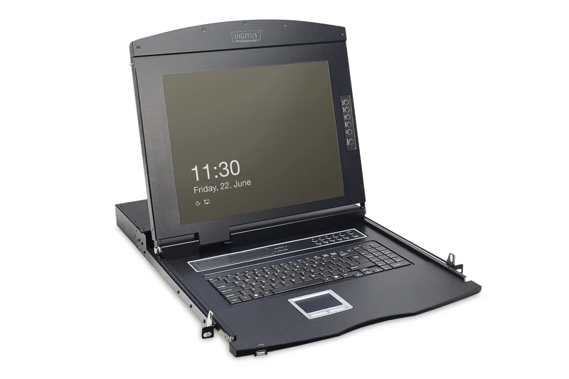 DIGITUS 19 inch KVM console with 17 inch TFT display (4:3), without keyboard module (sold separately), without KVM switch (sold separately), black