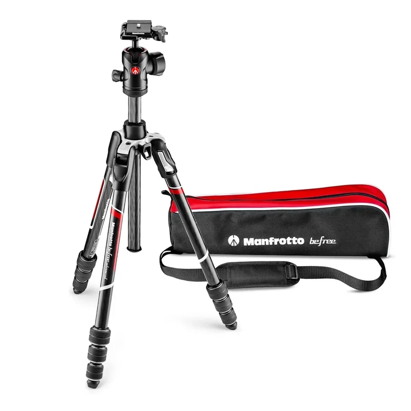 Manfrotto Befree Advanced Camera Tripod Kit with Twist Closure, Travel Tripod Kit with Fluid Head, Portable and Compact, Carbon Fibre Kit for DSLR, Reflex, Mirrorless, Camera Accessories