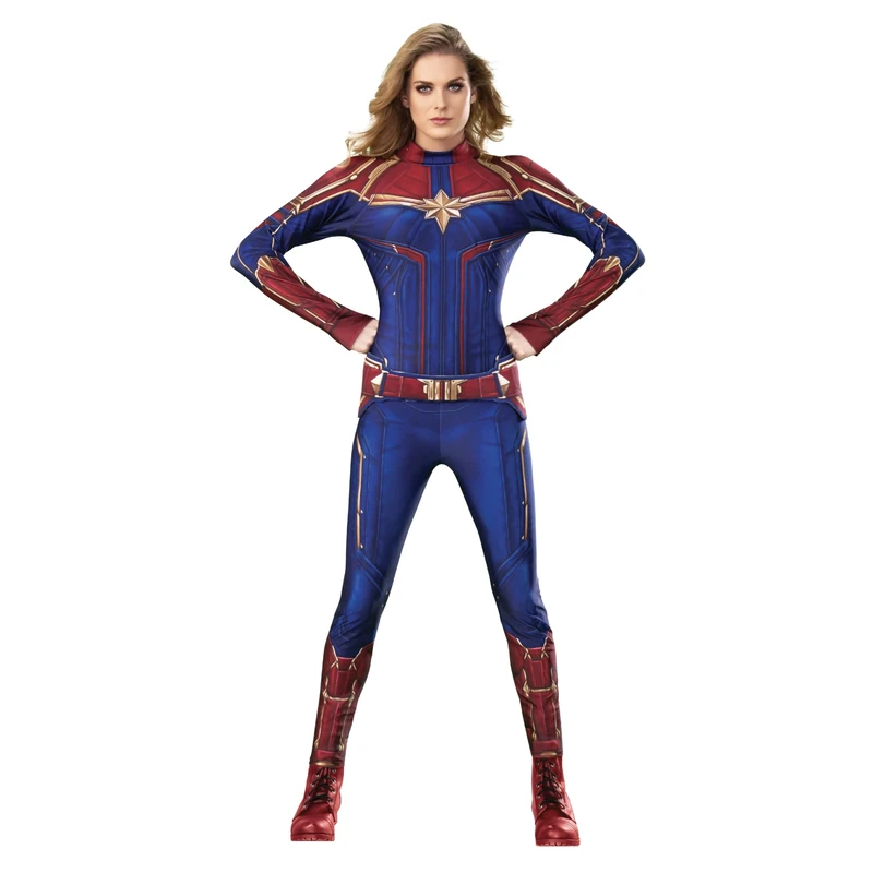 Rubies Official Captain Marvel Hero Suit, Adult Ladies Costume Deluxe, Size X-Small, 6-8 Halloween, World Book Day