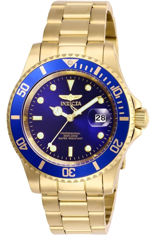 Invicta Pro Diver 26974 Men's Watch - Waterproof - Analogue - Quartz Movement - stainless steel with blue dial - 40mm