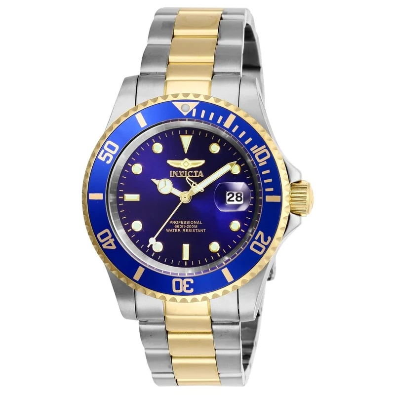 Invicta Pro Diver 26972 Men's Watch - Waterproof - Analogue - Quartz Movement - stainless steel with blue dial - 40mm