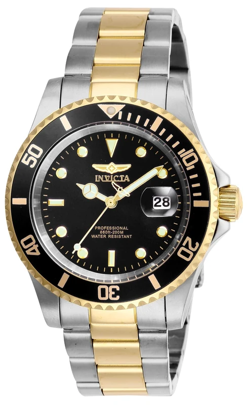Invicta Pro Diver 26973 Men's Watch - Waterproof - Analogue - Quartz Movement - stainless steel with Black dial - 40mm