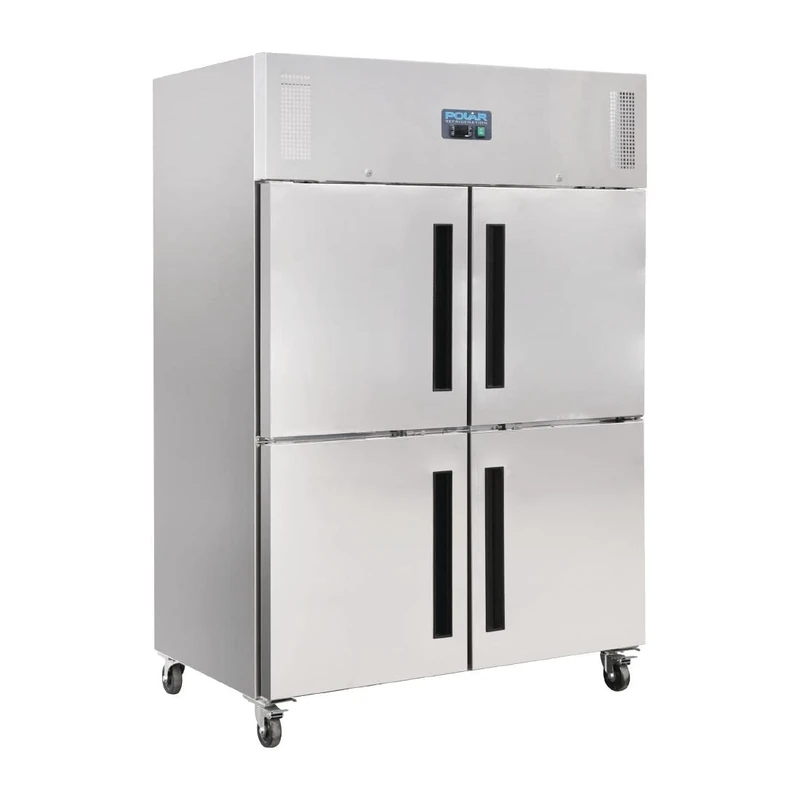 Polar Refrigeration G-Series 600W Upright Double Stable Door Gastro Fridge 1200 Litre, Stainless Steel, -2°C to 5°C, 2010(H)x1340(W)x800(D)mm, 6 Shelves, Energy Rating C, Lockable Castors | CW195