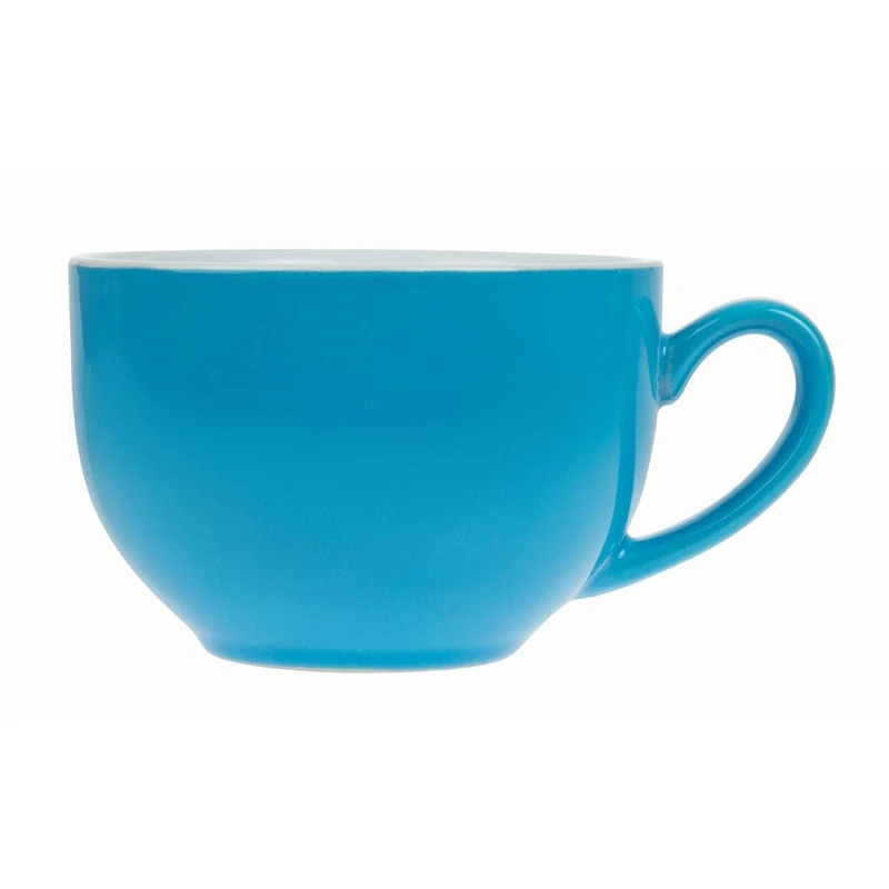 Olympia Cafe Cappuccino Cup Blue - 340ml 11.5fl oz (12 Pack) - Dishwasher Safe, Stoneware Hot Drink Mugs HC404