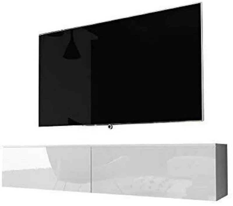 Selsey Kane TV Cabinet/TV Lowboard Hanging in White High Gloss 140 cm - Image 1