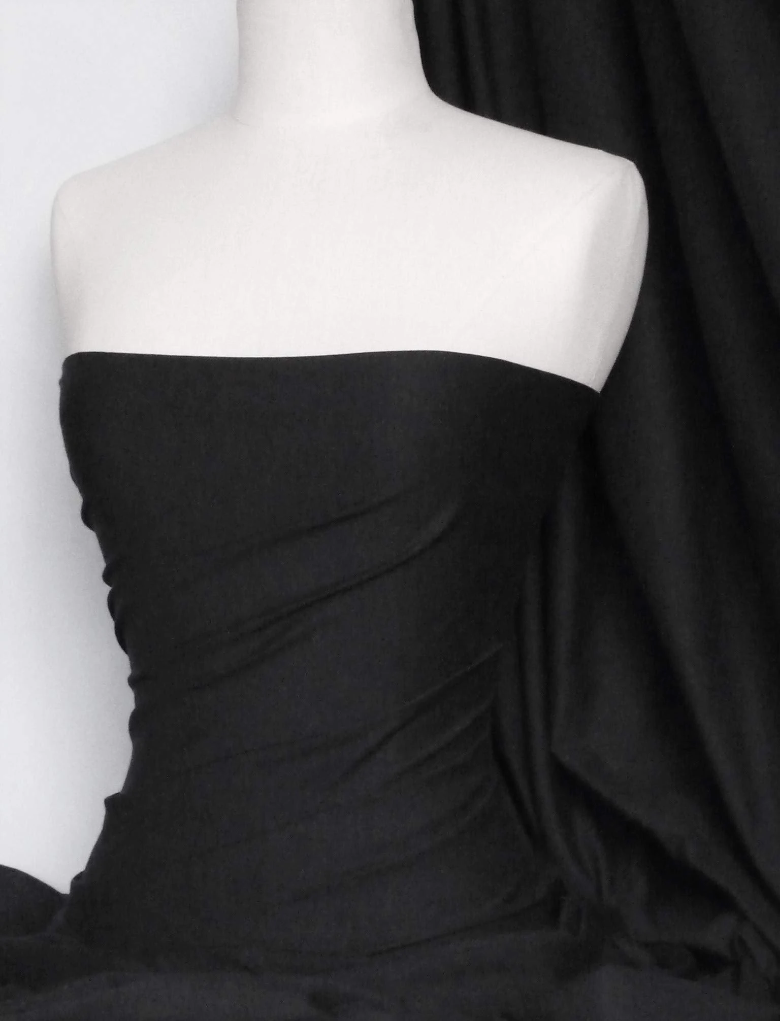 Cotton Lycra Elastane Jersey Fabric | Soft & Breathable 4 Way Stretch Material | 50+ Colours | Oeko-Tex Certified | by Tia Knight (Black, Q35 BK)