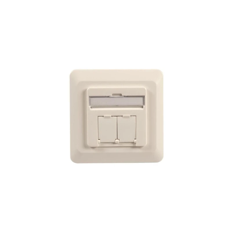 EFB Elektronik ET-25133.1V1 Network Socket Flush-Mounted Insert with Central Plate CAT 6a 2 Port Pure White (RAL 9010)