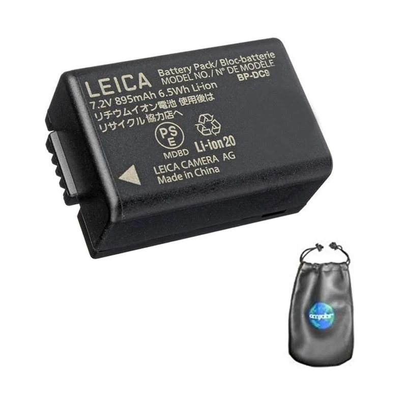amsahr BT-LEBPDC9-1CT Digital Replacement Camera and Camcorder Battery for Leica BP-DC9, BP-DC9E, BP-DC9U - Grey