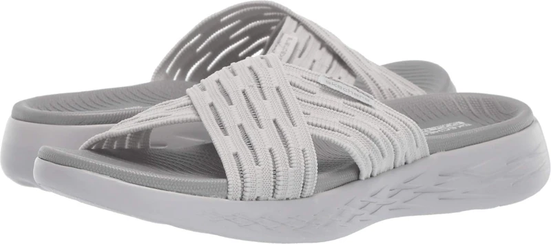 Skechers Women s Go Run 600 - Sunrise Slide Sandal, Grey Grey Gry, 5 UK