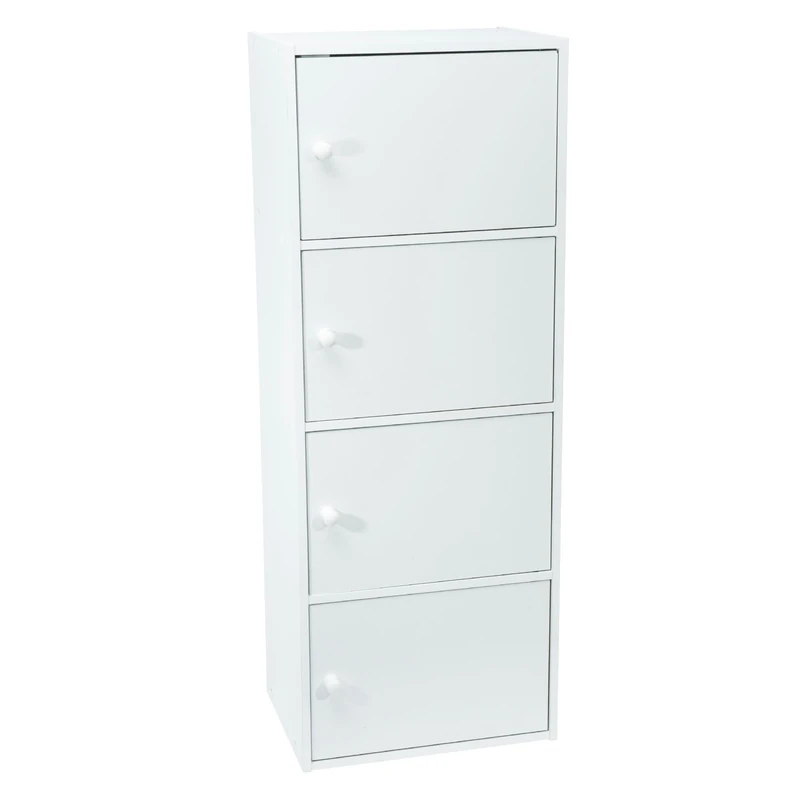 WERKA PRO - 9675 - Storage Unit - 106 x 40 x 29 cm - White - 4 Doors - Delivered as a kit