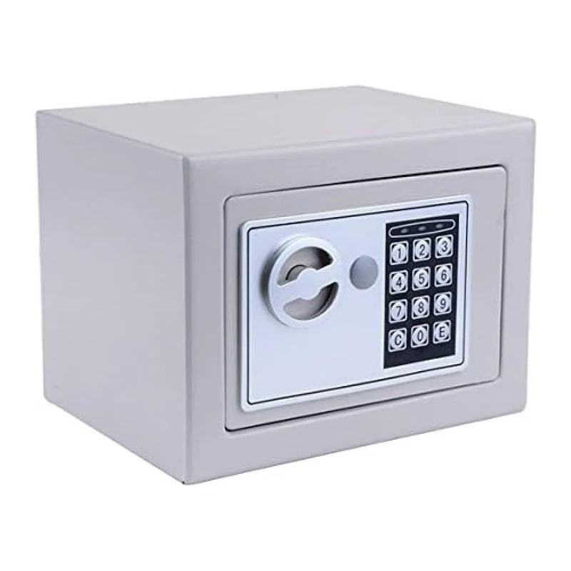 Meykey Electronic Safe, 230 x 170 x 170 mm, Mobile Safe, Small Safe, Grey
