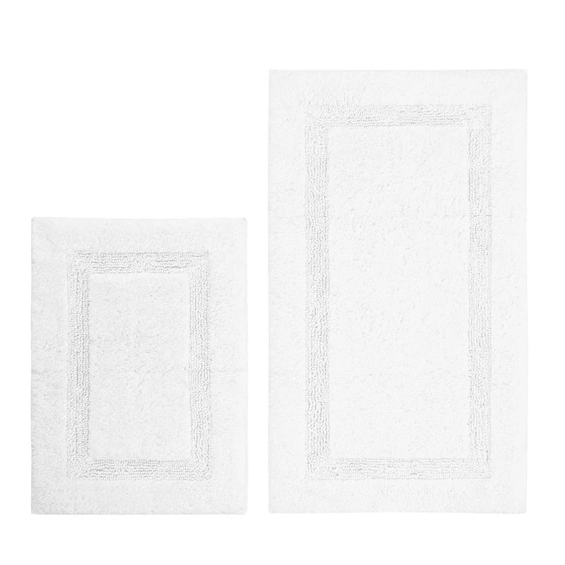 Nautica - Bathroom Rugs, Soft & Absorbent Cotton Bath Mat, Modern Bathroom Decor (ton White, 2 Piece)