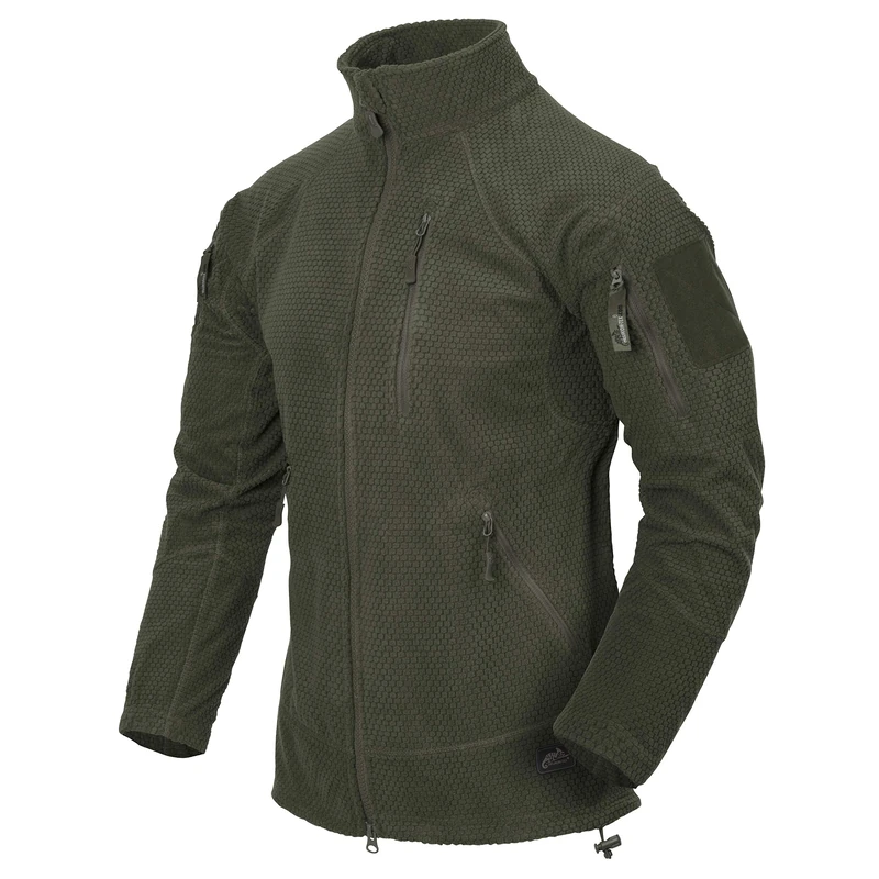 Helikon-Tex Boys Alpha Tactical-Grid Fleece Jacket, Green, Olive Green, L/Regular