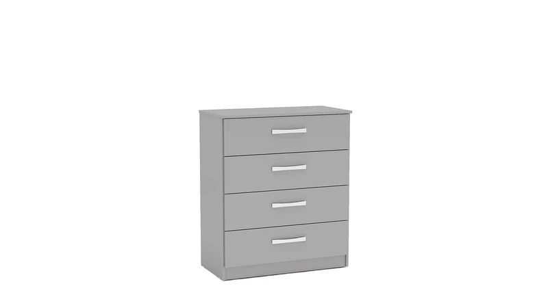 Birlea Lynx 4-Drawer Chest-High Gloss, Grey