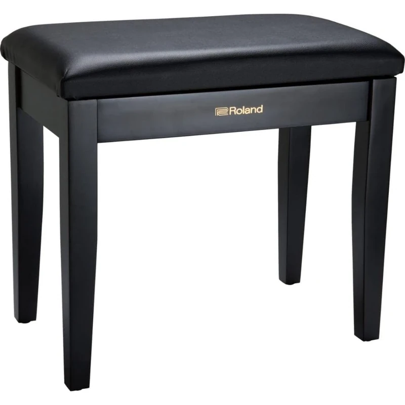 ROLAND Piano Bench In Satin Black with Vinyl Seat And Music Compartment - Rpb-100Bk, 55.5 X 32 X 55.5 Cm