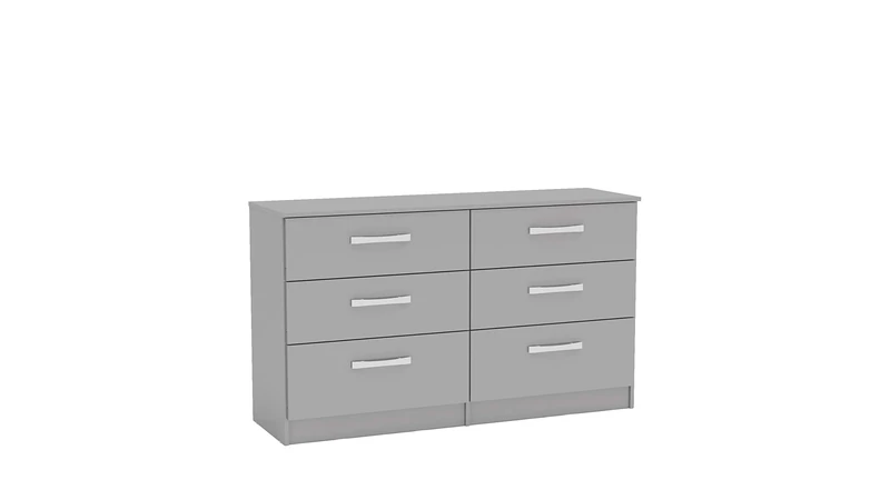Birlea Lynx 6-Drawer Chest-High Gloss, Grey