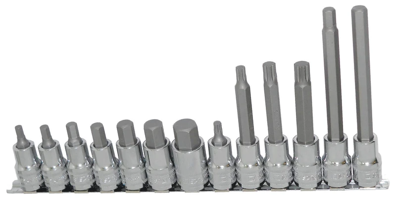 SP Tools SP20543 1/2 Inch Hex Socket and XZN Metric Screwdriver Rail 13 Pieces - Image 1