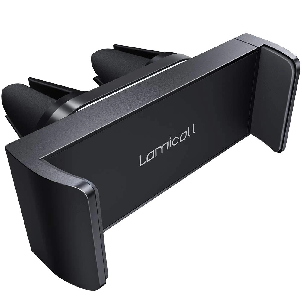 Lamicall Car Phone Holder, Universal Vent Mount - 360 Rotating Air Vent Cradle Stand for iPhone 17 16 15 14 Pro Max Plus Air, 13 12 Pro Max Mini, 11 Pro Xs XR X 8, Samsung S21, Mobile Phones - Black