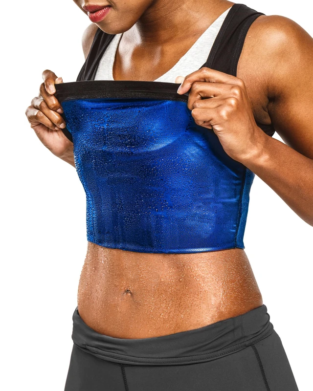 Sweat Shaper Premium Workout Tank Top Slimming Polymer Sauna Vest (2X-Large/3X-Large) - Black