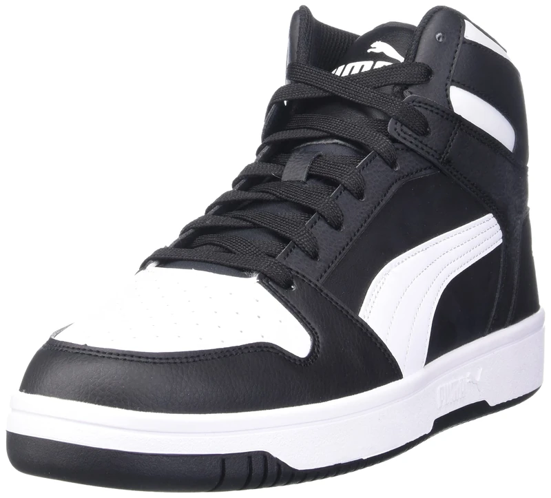 PUMA Men's Rebound Layup Sneaker, Black/White, 11 UK