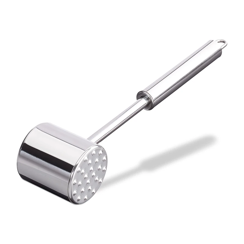 Relaxdays Professional Double-Sided Stainless Steel Meat Tenderiser, 28 cm Long, Silver - Image 1