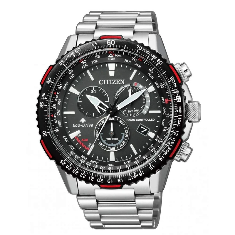Citizen Men's Chronograph Eco-Drive Watch with Stainless Steel Strap CB5001-57E,Silver